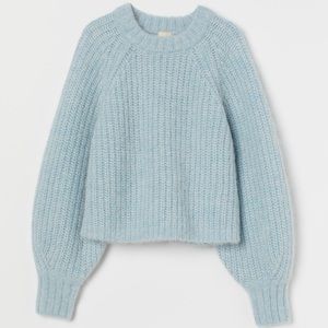 knit sweater in light blue